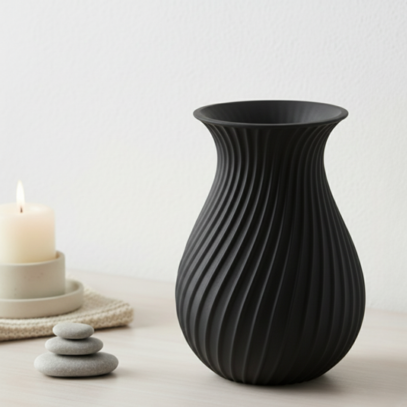 LYSA Vase 18 cm schwarz Produktfoto