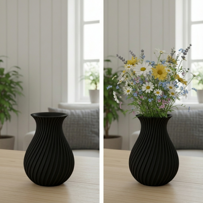 LYSA 18 cm schwarz im Einsatz als Design Wohnaccessoire